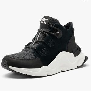 Sorel Kinetic Rngd Caribou Waterproof Winter Lace Up  Boots Black Grey 8